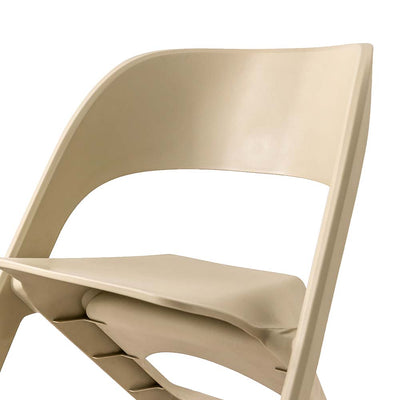 Dealsmate In Set of 4 Dining Chairs Office Cafe Lounge Seat Stackable Plastic Leisure Chairs Beige