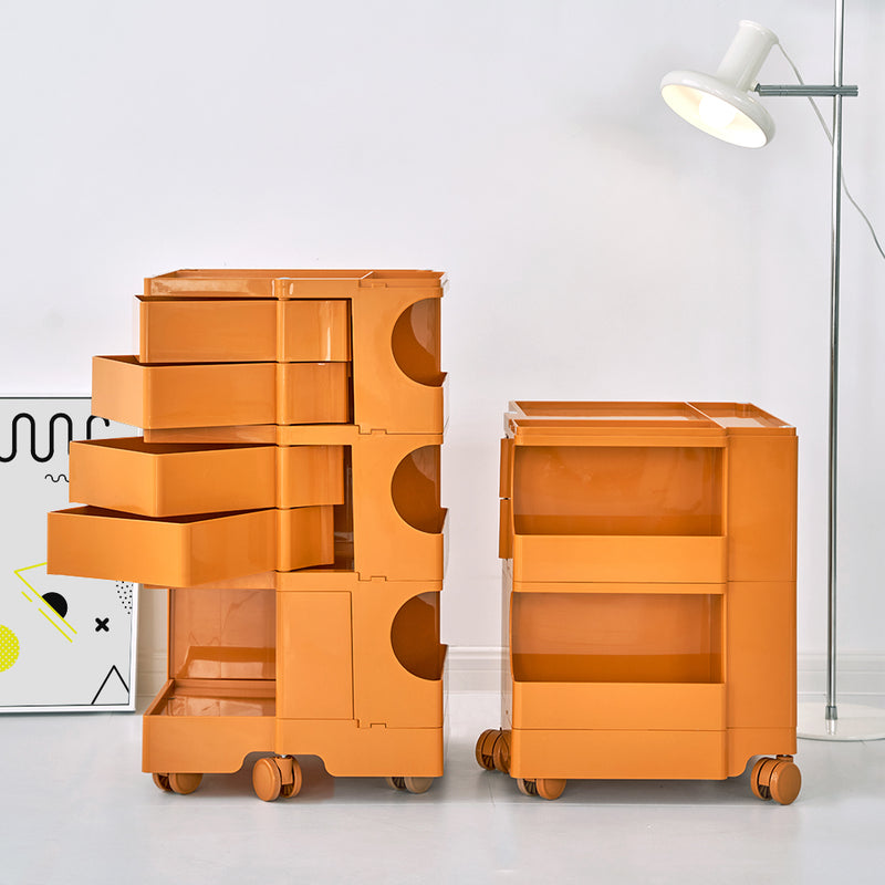 Dealsmate In Storage Trolley Bedide Table 5 Tier Cart Boby Replica Orange