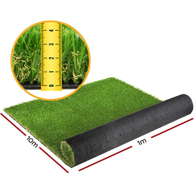 Dealsmate Primeturf Artificial Grass 40mm 2mx5m Synthetic Fake Lawn Turf Plastic Plant 4-coloured
