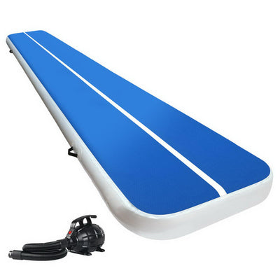 Dealsmate  5X1M Inflatable Air Track Mat 20CM Thick with Pump Tumbling Gymnastics Blue
