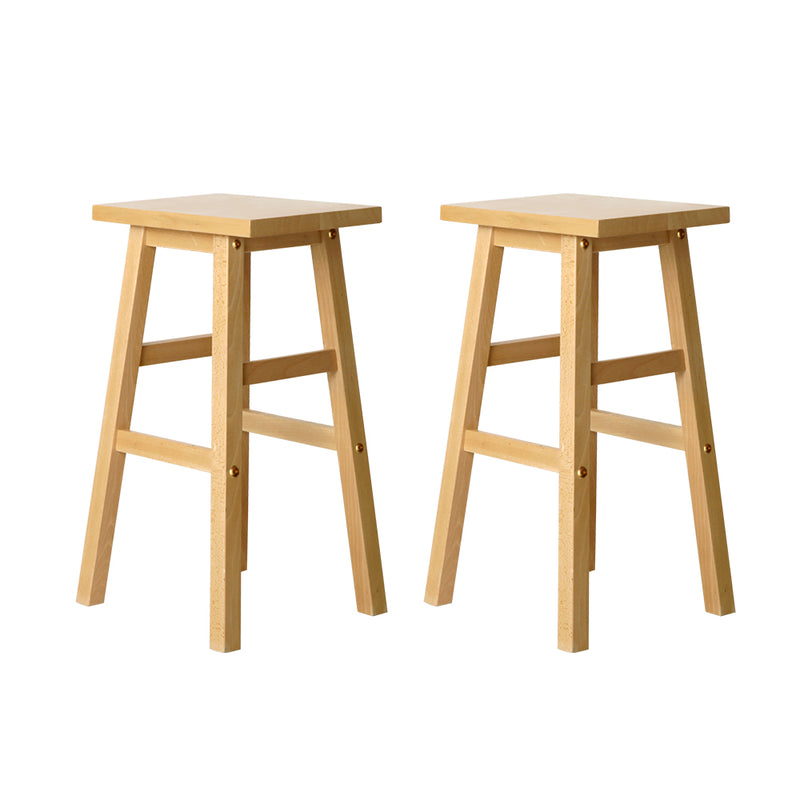 Dealsmate  Bar Stools Kitchen Counter Stools Wooden Chairs Natural x2