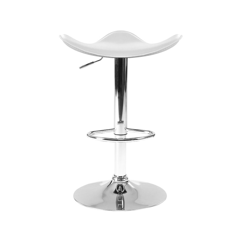 Dealsmate  4x Bar Stools Leather Gas Lift Chair White