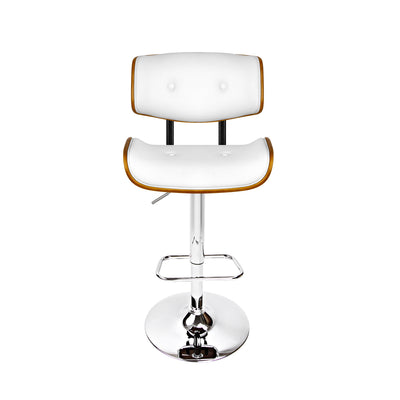 Dealsmate  Bar Stools Gas Lift Leather White