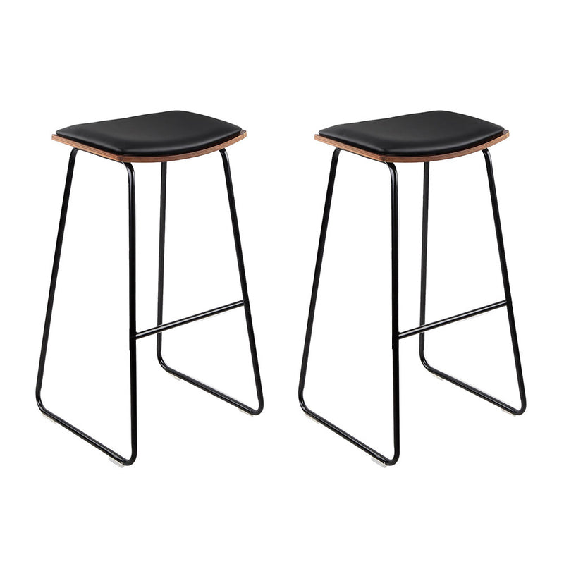 Dealsmate  Bar Stools Kitchen Counter Stools Metal Chairs x2