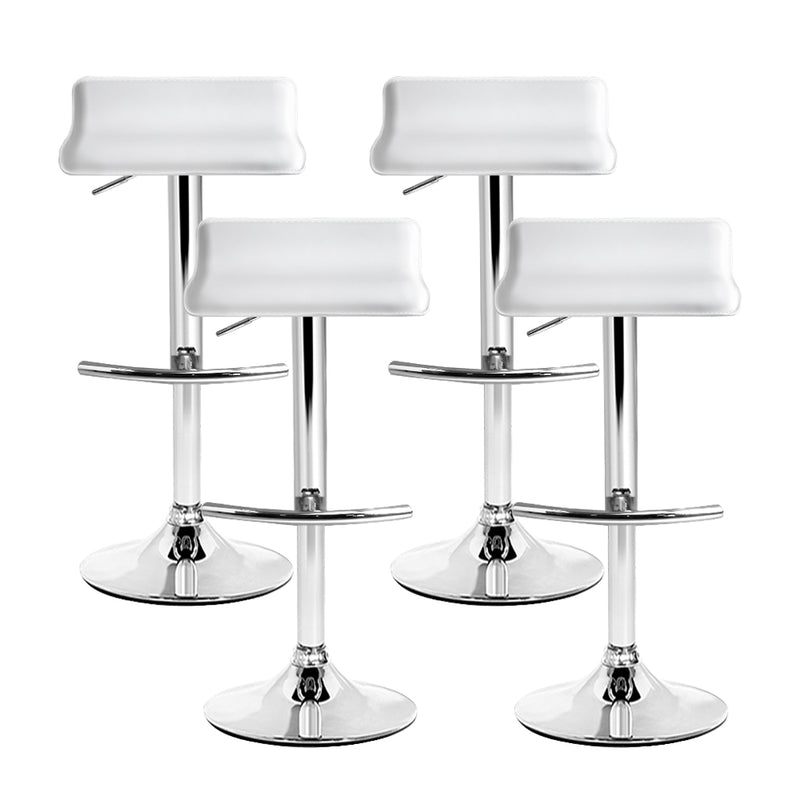 Dealsmate  4x Bar Stools Adjustable Gas Lift Chairs White
