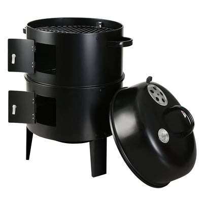 Dealsmate Grillz BBQ Grill 3-In-1 Charcoal Smoker