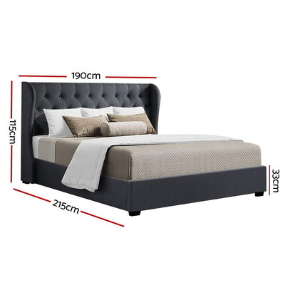 Dealsmate  Bed Frame King Size Gas Lift Charcoal ISSA