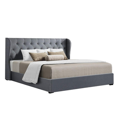 Dealsmate  Bed Frame King Size Gas Lift Grey ISSA