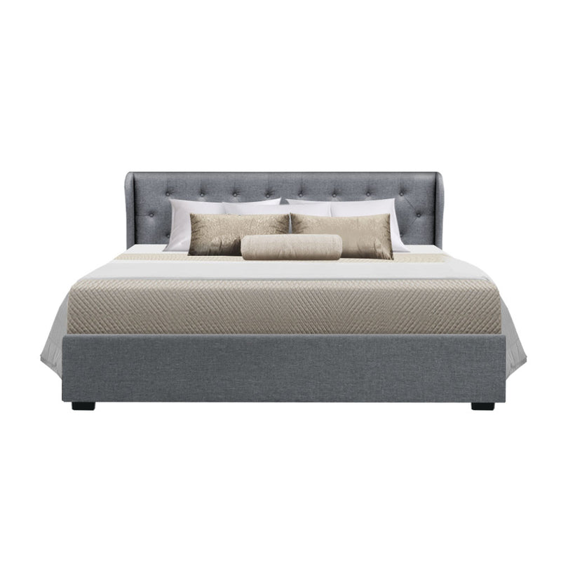 Dealsmate  Bed Frame King Size Gas Lift Grey ISSA