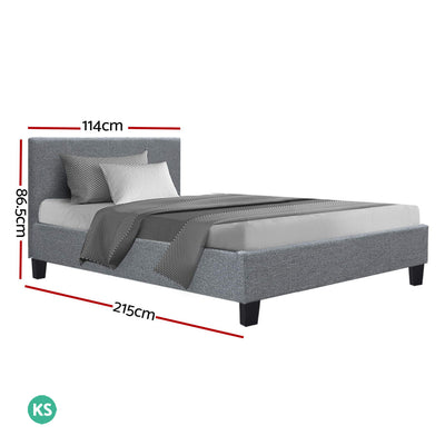 Dealsmate  Bed Frame King Single Size Grey NEO