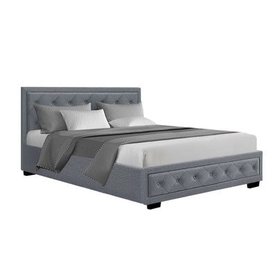 Dealsmate  Bed Frame Double Size Gas Lift Grey TIYO