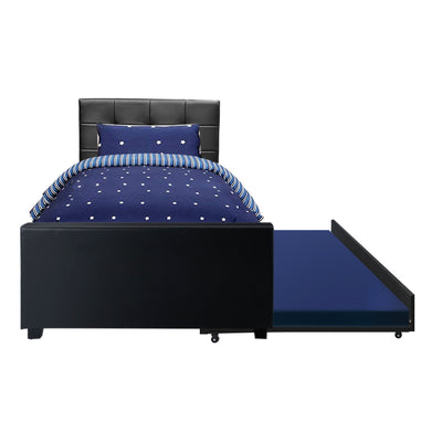 Dealsmate  Bed Frame King Single Size Trundle Daybed Black