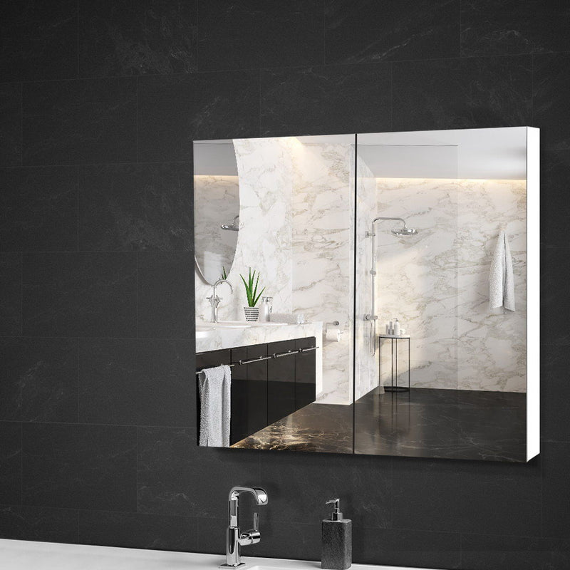Dealsmate Cefito Bathroom Mirror Cabinet 750x720mm White