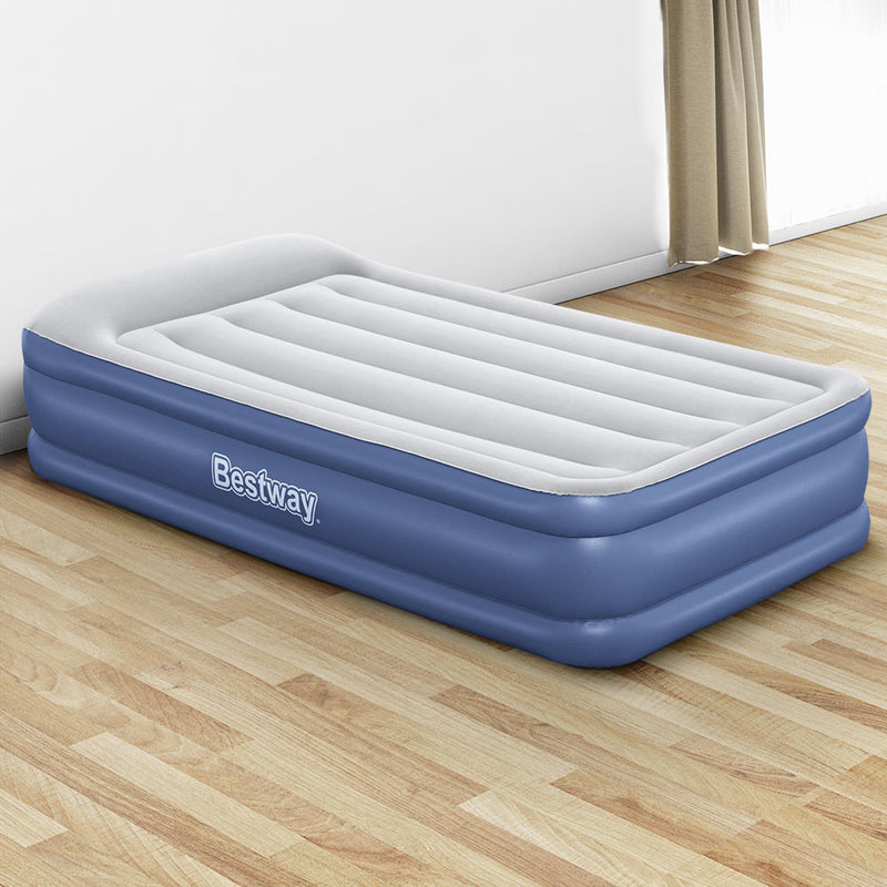 Dealsmate  Air Mattress Single Inflatable Bed 46cm Airbed Blue