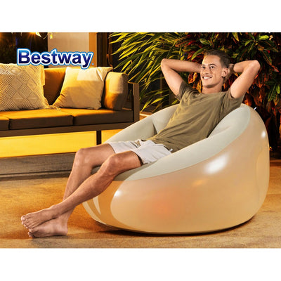 Dealsmate  Inflatable Air Chair Sofa Lounge Seat LED Light
