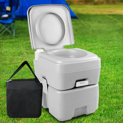 Dealsmate Weisshorn 20L Portable Camping Toilet Outdoor Flush Potty Boating With Bag