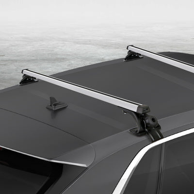 Dealsmate Universal Car Roof Racks Pod Aluminium Cross Bars Brackets 145cm Silver