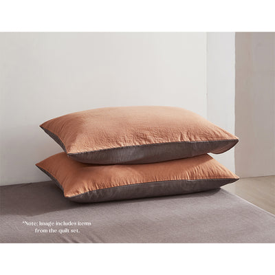 Dealsmate Cosy Club Cotton Bed Sheets Set Orange Brown Cover Double