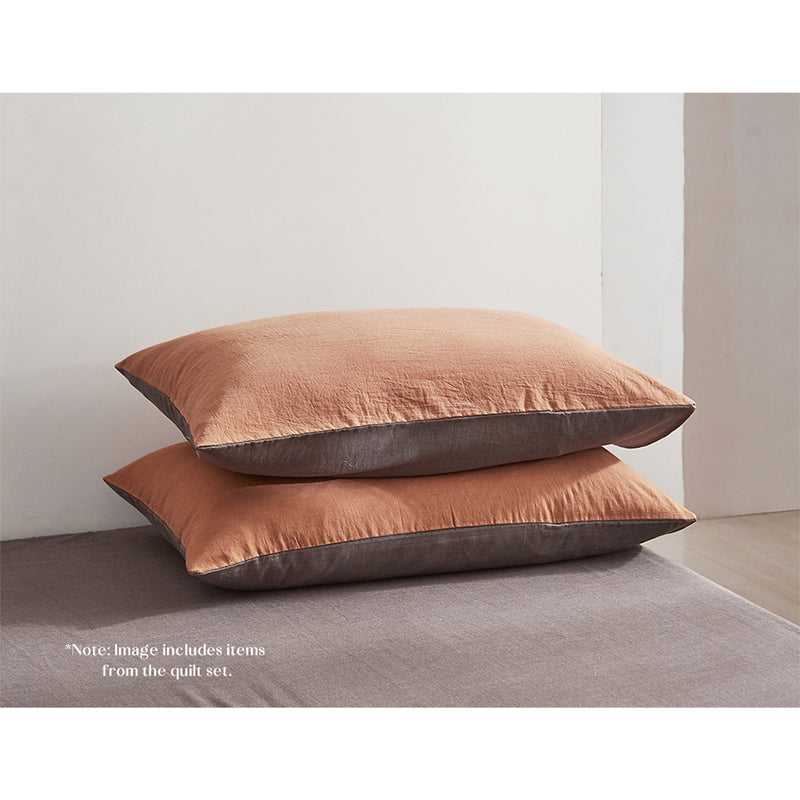 Dealsmate Cosy Club Cotton Bed Sheets Set Orange Brown Cover Single