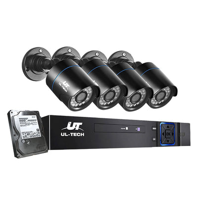 Dealsmate UL-tech CCTV Security System 8CH DVR 4 Cameras 1TB Hard Drive