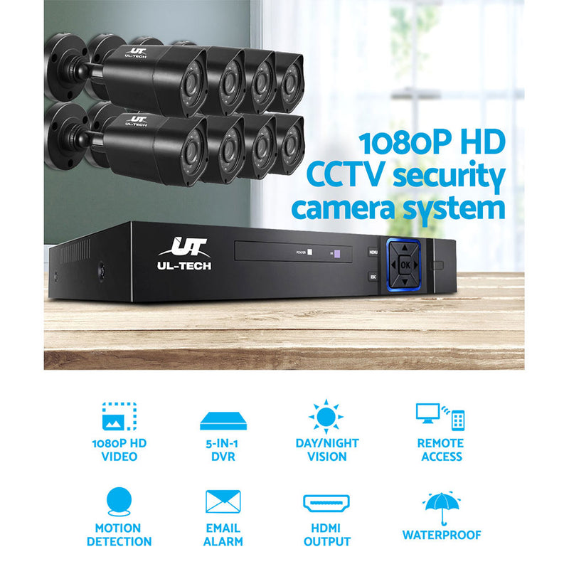 Dealsmate UL-tech CCTV Security System 8CH DVR 8 Cameras 1080p