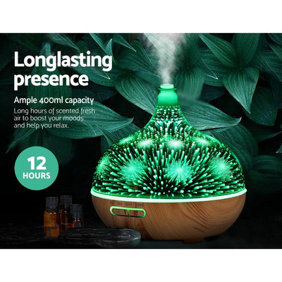 Dealsmate Devanti Aroma Diffuser Aromatherapy 3D Glass 400ml