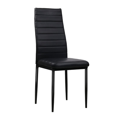Dealsmate  Dining Chairs Black PU Leather Set of 4 Astra