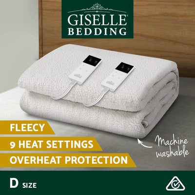 Dealsmate Giselle Bedding Double Size Electric Blanket Fleece