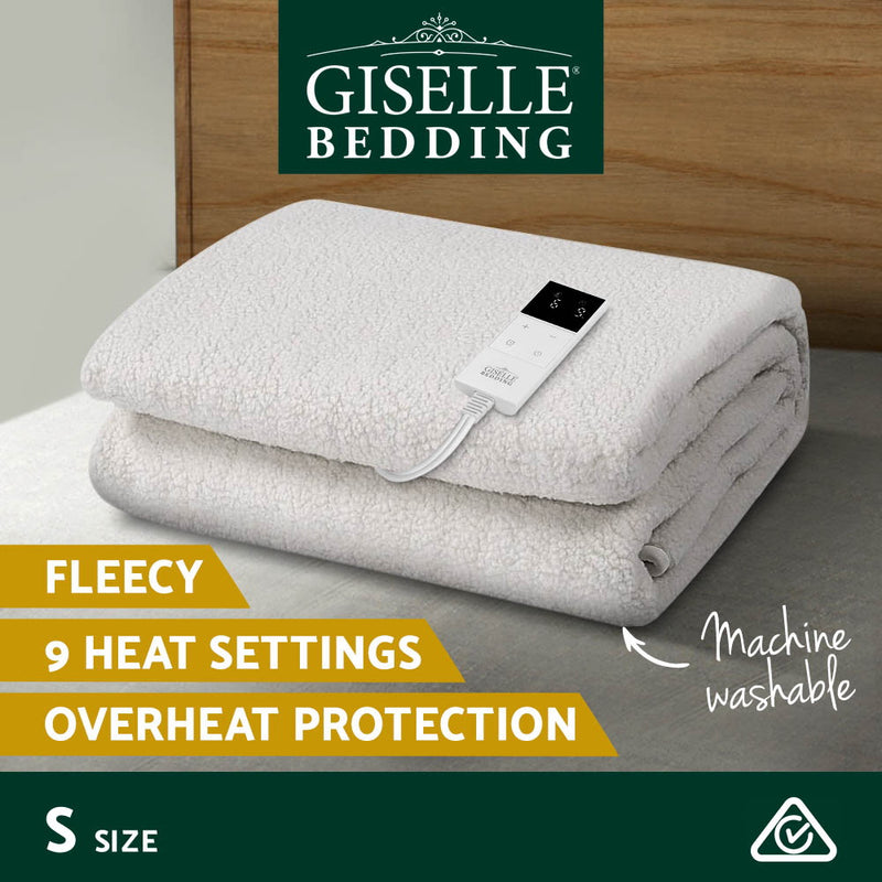 Dealsmate Giselle Bedding Single Size Electric Blanket Fleece