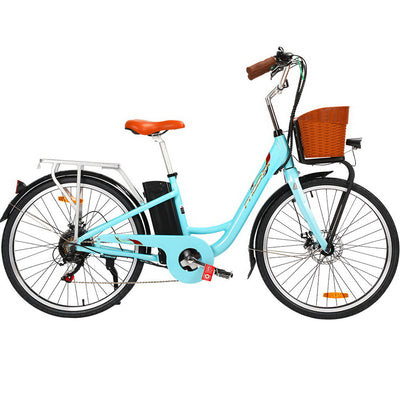 Dealsmate Phoenix 26 Inch Electric Bike Urban Bicycle eBike Removable Battery Blue