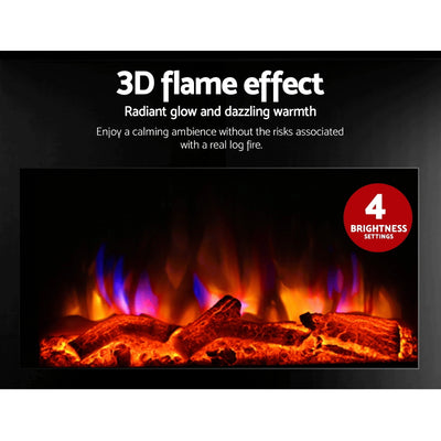 Dealsmate Devanti Electric Fireplace Fire Heater 2000W