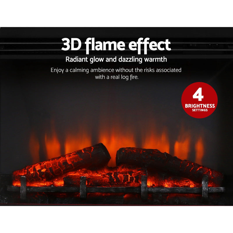 Dealsmate Devanti Electric Fireplace Fire Heater 2000W Black