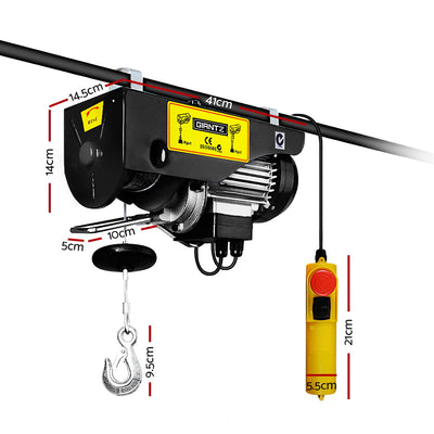 Dealsmate  Electric Hoist Winch 400/800KG Cable 18M Rope Tool Remote Chain Lifting