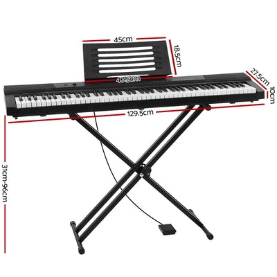 Dealsmate Alpha 88 Keys Electronic Piano Keyboard Digital Electric w/ Stand Sustain Pedal