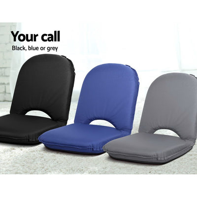 Dealsmate  Floor Lounge Sofa Camping Chair Grey