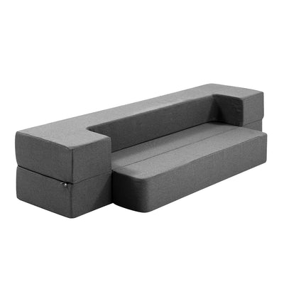 Dealsmate Giselle Bedding Foldable Mattress Folding Foam Sofa Bed Chair Grey