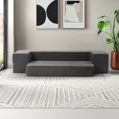 Dealsmate Giselle Bedding Foldable Mattress Folding Foam Sofa Bed Chair Grey