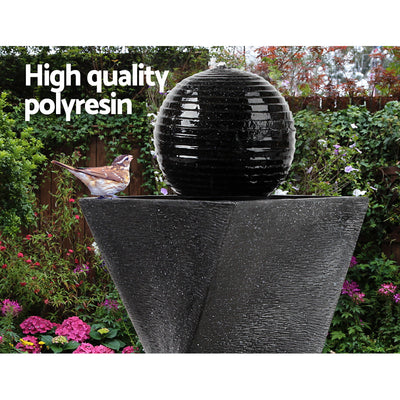 Dealsmate  Solar Water Feature with LED Lights Black 85cm