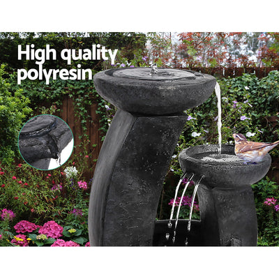 Dealsmate  Solar Water Feature with LED Lights 3 Tiers 70cm