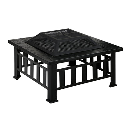 Dealsmate Grillz Fire Pit BBQ Grill 2-In-1 Table