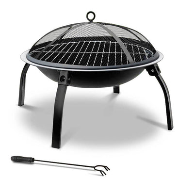 Dealsmate Fire Pit BBQ Charcoal Smoker Portable Outdoor Camping Pits Patio Fireplace 22
