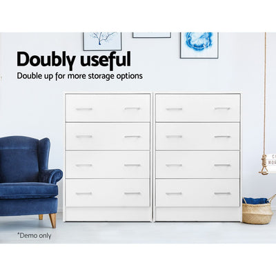 Dealsmate  4 Chest of Drawers - ANDES White
