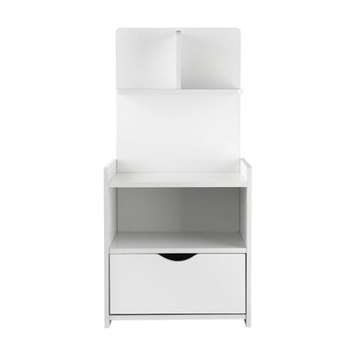 Dealsmate  Bedside Table 1 Drawer with Shelves - EVERMORE White
