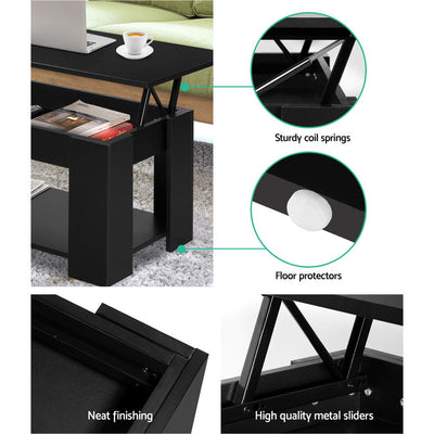 Dealsmate  Coffee Table Lift-top Coffee Table Black