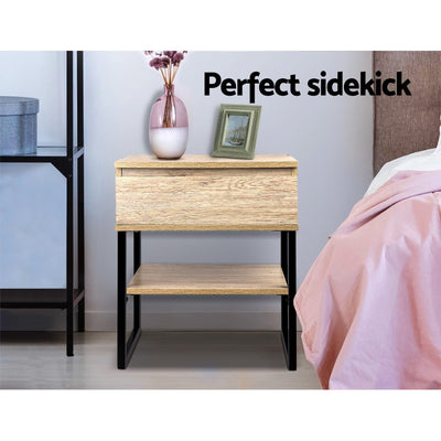 Dealsmate  Bedside Table 1 Drawers with Shelf - CASEY