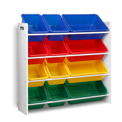 Dealsmate Keezi Kids Toy Box 12 Bins Bookshelf Organiser Children Storage Rack