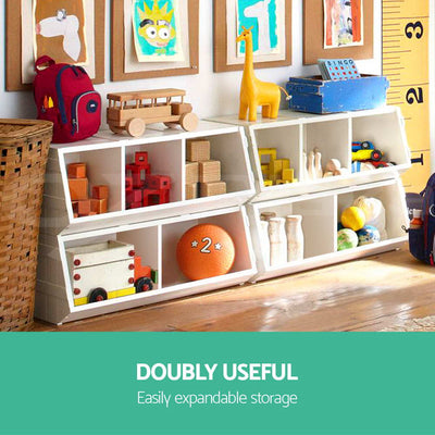 Dealsmate Keezi Kids Toy Box Bookshelf Storage Bookcase Organiser Display Stackable