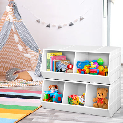 Dealsmate Keezi Kids Toy Box Bookshelf Storage Bookcase Organiser Display Stackable