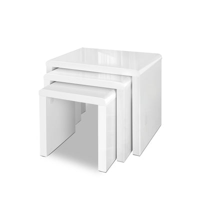 Dealsmate  Nesting Coffee Table Set of 3 Glossy White