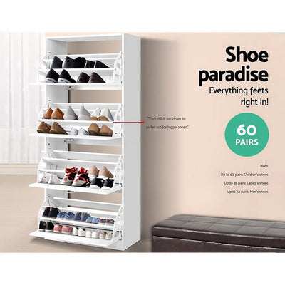 Dealsmate  60 Pairs Shoe Cabinet Shoes Rack Storage Organiser Shelf Cupboard Drawer